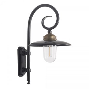 Casa Padrino Art Nouveau Lampe de Ferme 31 x 36 x H. 60 cm - Noir - Luminaire d'Extérieur Nostalgique Résistant aux Intempéries