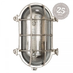Casa Padrino Art Nouveau Lámpara Náutica 17 x 12 x H. 25 cm - Níquel - Lámpara de Exterior Nostálgica Resistente a la Intemperie Casa Padrino Art Nouveau Lámpara Náutica 17 x 12 x H. 25 cm - Níquel - Lámpara de Exterior Nostálgica Resistente a la Intemperie