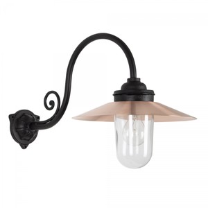 Casa Padrino Art Nouveau Aplique de Exterior 30 x 57 x H. 35 cm - Negro - Lámpara de Exterior Nostálgica Resistente a la Intemperie