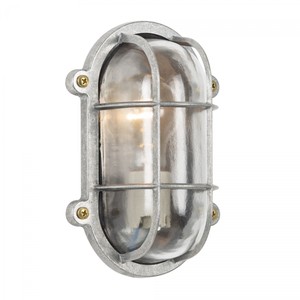 Casa Padrino Art Nouveau Lámpara Náutica 14 x 10 x H. 21 cm - Plata - Lámpara de Exterior Nostálgica Resistente a la Intemperie