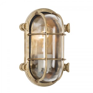 Casa Padrino Art Nouveau Lámpara Náutica 14 x 10 x H. 21 cm - Bronce - Lámpara de Exterior Nostálgica Resistente a la Intemperie