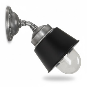 Casa Padrino Art Nouveau Lampe de Ferme 16 x 27 x H. 25 cm - Noir - Luminaire d'Extérieur Nostalgique Résistant aux Intempéries