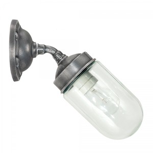 Casa Padrino Art Nouveau Lampe de Ferme 10 x 27 x H. 25 cm - Argent - Luminaire d'Extérieur Nostalgique Résistant aux Intempéries