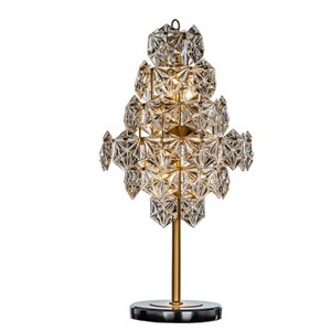 Casa Padrino Lampe de Table de Luxe en Cristal Or / Noir Ø 46 x H. 85 cm - Lampe à Pied de Marbre