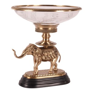 Casa Padrino Surtout de Table de Luxe Éléphant Laiton / Noir 35 x 35 x H. 40 cm - Coupe Décorative sur Éléphant Casa Padrino Surtout de Table de Luxe Éléphant Laiton / Noir 35 x 35 x H. 40 cm - Coupe Décorative sur Éléphant