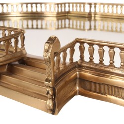Casa Padrino Plateau de Service de Luxe Laiton / Miroir 85 x 51 x H. 8 cm - Plateau Ovale à Galerie Casa Padrino Plateau de Service de Luxe Laiton / Miroir 85 x 51 x H. 8 cm - Plateau Ovale à Galerie