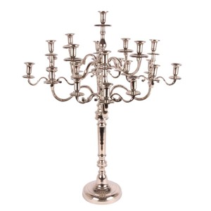 Casa Padrino Chandelier de Luxe Argent Ø 80 x H. 100 cm - Candélabre à 25 Bras