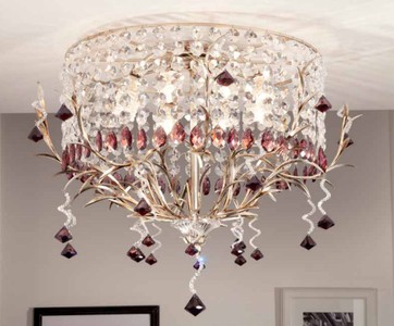 Casa Padrino Barock Deckenleuchte Silber Ø 90 x T. 65 cm 8-flammig - Handgefertigte Leuchte aus Italien - Barock Leuchten