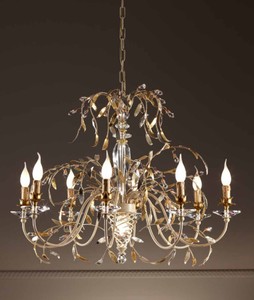 Casa Padrino Barock Kronleuchter Gold Silber Rosa Ø 85 x H. 65 cm 8-flammig - Handgefertigte Leuchte aus Italien - Barock Leuchten