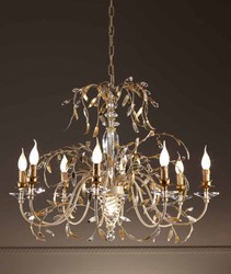 Casa Padrino Lustre Baroque Ø 85 x H. 65 cm 8 lumières - Luminaire Italien Fait Main - Luminaires Baroques