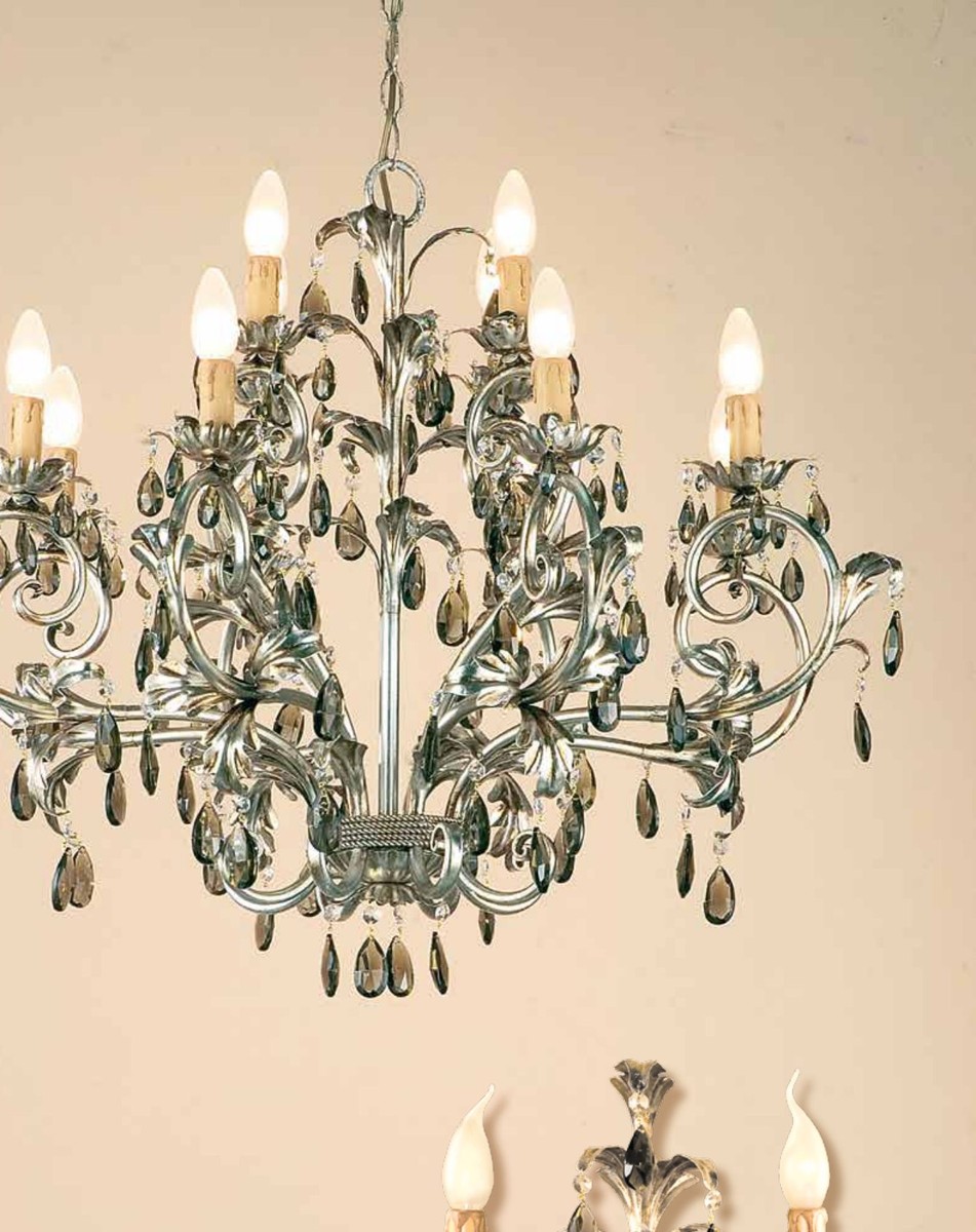 Casa Padrino Lustre Baroque Ø 90 x H. 70 cm 12 lumières - Luminaire Italien Fait Main - Luminaires Baroques Casa Padrino Lustre Baroque Ø 90 x H. 70 cm 12 lumières - Luminaire Italien Fait Main - Luminaires Baroques