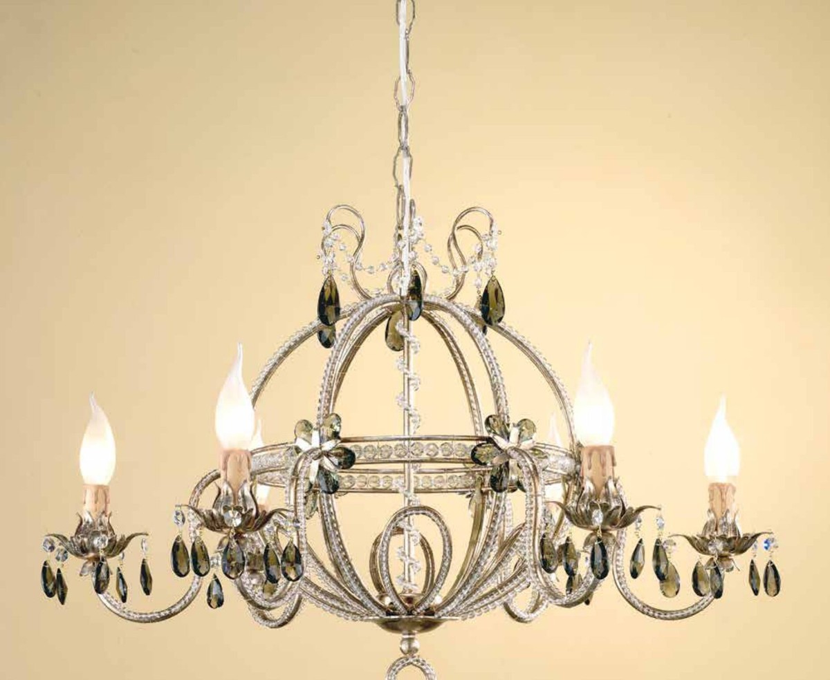 Casa Padrino Lámpara de Araña Barroco Ø 70 x Al. 50 cm 6 luces - Lampara Italiana Hecha a Mano - Lamparas Barrocas Casa Padrino Lámpara de Araña Barroco Ø 70 x Al. 50 cm 6 luces - Lampara Italiana Hecha a Mano - Lamparas Barrocas