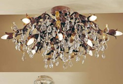 Casa Padrino Lámpara de Techo Barroco Ø 90 x Pr. 45 cm 16 luces - Lampara Italiana Hecha a Mano - Lamparas Barrocas