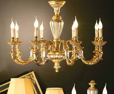 Casa Padrino Baroque Chandelier Ø 95 x H. 70 cm 8 lights - Handmade Italian Light - Baroque Lights Casa Padrino Baroque Chandelier Ø 95 x H. 70 cm 8 lights - Handmade Italian Light - Baroque Lights