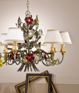 Casa Padrino Baroque Chandelier Ø 65 x H. 48 cm 6 lights - Handmade Italian Light - Baroque Lights Casa Padrino Baroque Chandelier Ø 65 x H. 48 cm 6 lights - Handmade Italian Light - Baroque Lights