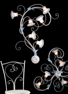 Casa Padrino Plafonnier Baroque Ø 90 x P. 20 cm 6 lumières - Luminaire Italien Fait Main - Luminaires Baroques