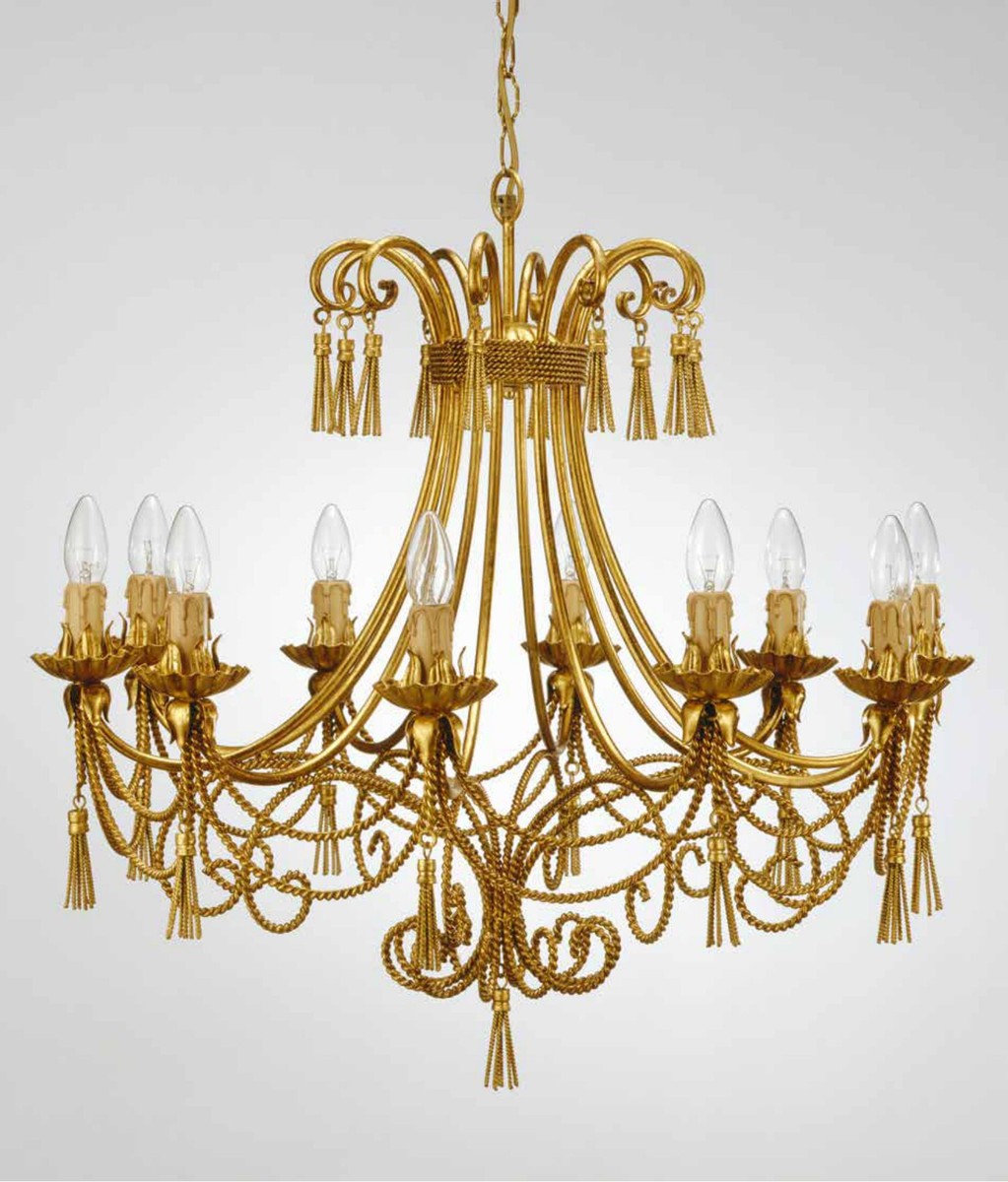Casa Padrino Lustre Baroque Ø 80 x H. 70 cm 10 lumières - Luminaire Italien Fait Main - Luminaires Baroques Casa Padrino Lustre Baroque Ø 80 x H. 70 cm 10 lumières - Luminaire Italien Fait Main - Luminaires Baroques