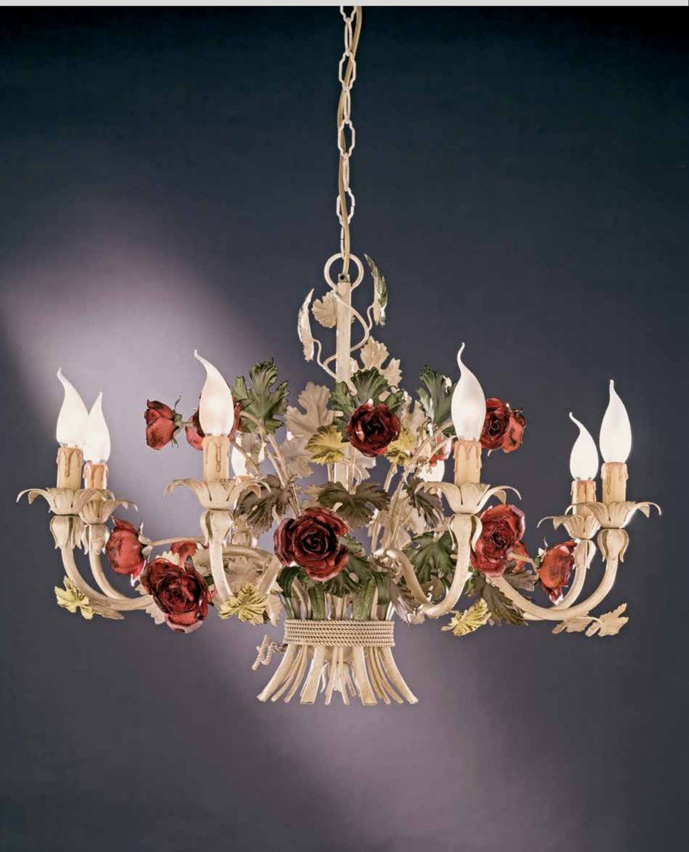 Casa Padrino Lustre Baroque Ø 80 x H. 55 cm 8 lumières - Luminaire Italien Fait Main - Luminaires Baroques Casa Padrino Lustre Baroque Ø 80 x H. 55 cm 8 lumières - Luminaire Italien Fait Main - Luminaires Baroques