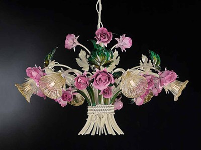 Casa Padrino Barock Kronleuchter Ø 65 x H. 45 cm 6-flammig - Handgefertigte Leuchte aus Italien - Barock Leuchten Casa Padrino Barock Kronleuchter Ø 65 x H. 45 cm 6-flammig - Handgefertigte Leuchte aus Italien - Barock Leuchten