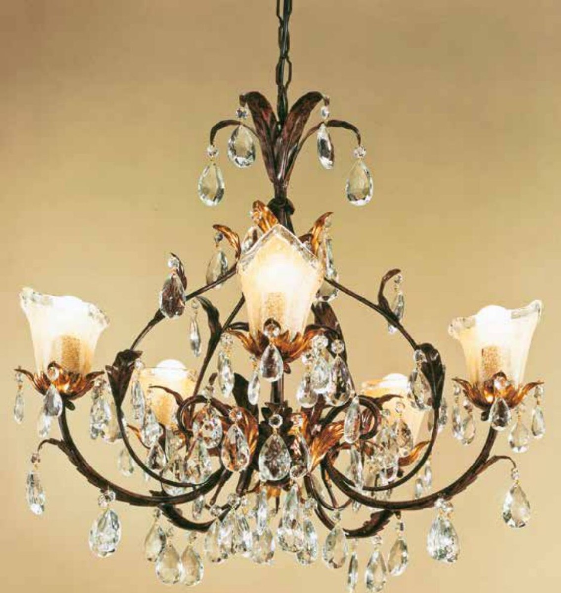 Casa Padrino Lustre Baroque Ø 60 x H. 55 cm 5 lumières - Luminaire Italien Fait Main - Luminaires Baroques Casa Padrino Lustre Baroque Ø 60 x H. 55 cm 5 lumières - Luminaire Italien Fait Main - Luminaires Baroques