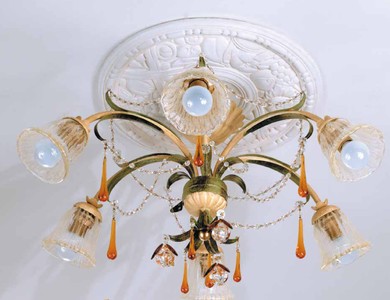 Casa Padrino Plafonnier Baroque Ø 65 x P. 30 cm 6 lumières - Luminaire Italien Fait Main - Luminaires Baroques