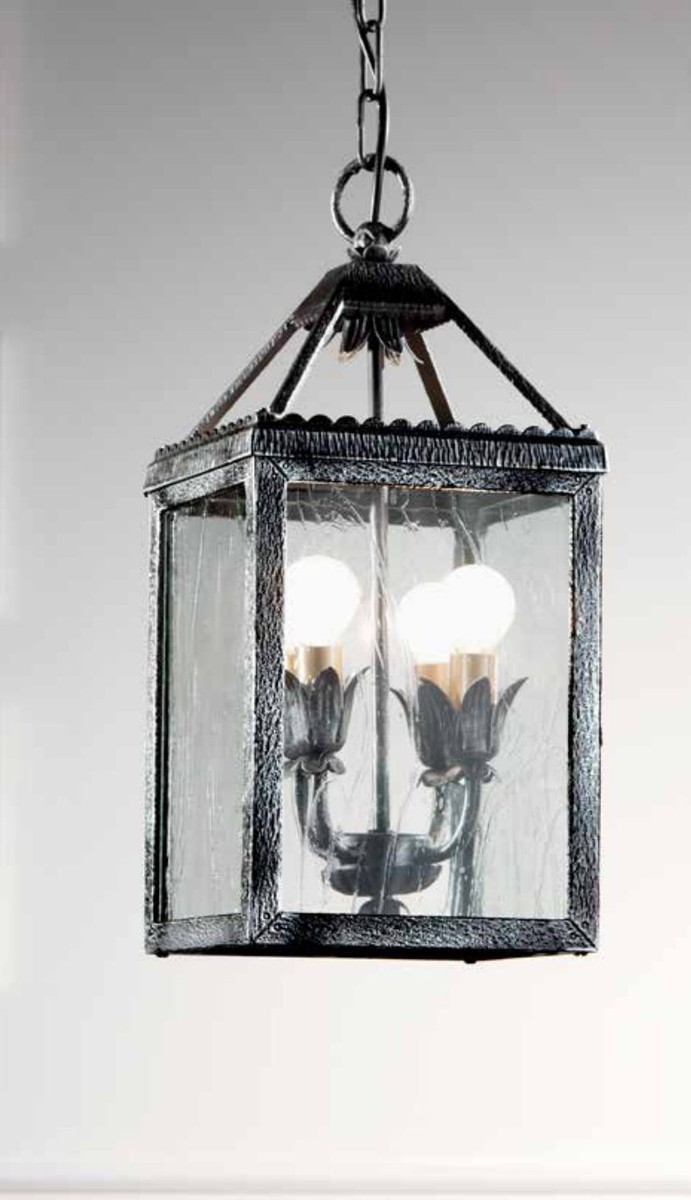 Casa Padrino Lustre Baroque L. 20 x P. 20 x H. 45 cm 4 lumières - Luminaire Italien Fait Main - Luminaires Baroques Casa Padrino Lustre Baroque L. 20 x P. 20 x H. 45 cm 4 lumières - Luminaire Italien Fait Main - Luminaires Baroques