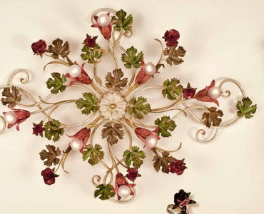 Casa Padrino Plafonnier Baroque L. 110 x P. 80 cm 8 lumières - Luminaire Italien Fait Main - Luminaires Baroques