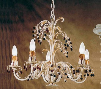 Casa Padrino Barock Kronleuchter Ø 60 x H. 45 cm 5-flammig - Handgefertigte Leuchte aus Italien - Barock Leuchten Casa Padrino Barock Kronleuchter Ø 60 x H. 45 cm 5-flammig - Handgefertigte Leuchte aus Italien - Barock Leuchten
