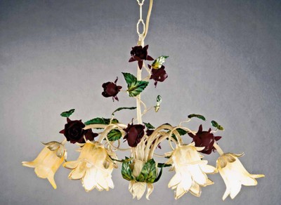 Casa Padrino Barock Kronleuchter Ø 65 x H. 45 cm 6-flammig - Handgefertigte Leuchte aus Italien - Barock Leuchten Casa Padrino Barock Kronleuchter Ø 65 x H. 45 cm 6-flammig - Handgefertigte Leuchte aus Italien - Barock Leuchten