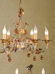 Casa Padrino Lustre Baroque Ø 70 x H. 55 cm 6 lumières - Luminaire Italien Fait Main - Luminaires Baroques