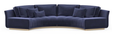 Casa Padrino canapé d'angle de luxe bleu foncé - Finition de haute qualité - Meubles de salon modernes - Qualité de luxe Casa Padrino canapé d'angle de luxe bleu foncé - Finition de haute qualité - Meubles de salon modernes - Qualité de luxe