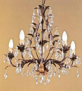 Casa Padrino Lámpara de Araña Barroco Ø 60 x Al. 60 cm 5 luces - Lampara Italiana Hecha a Mano - Lamparas Barrocas