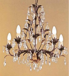 Casa Padrino Lámpara de Araña Barroco Ø 60 x Al. 60 cm 5 luces - Lampara Italiana Hecha a Mano - Lamparas Barrocas