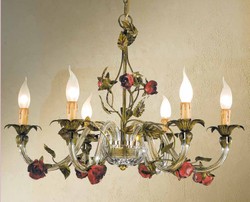 Casa Padrino Lámpara de Araña Barroco Ø 70 x Al. 55 cm 6 luces - Lampara Italiana Hecha a Mano - Lamparas Barrocas