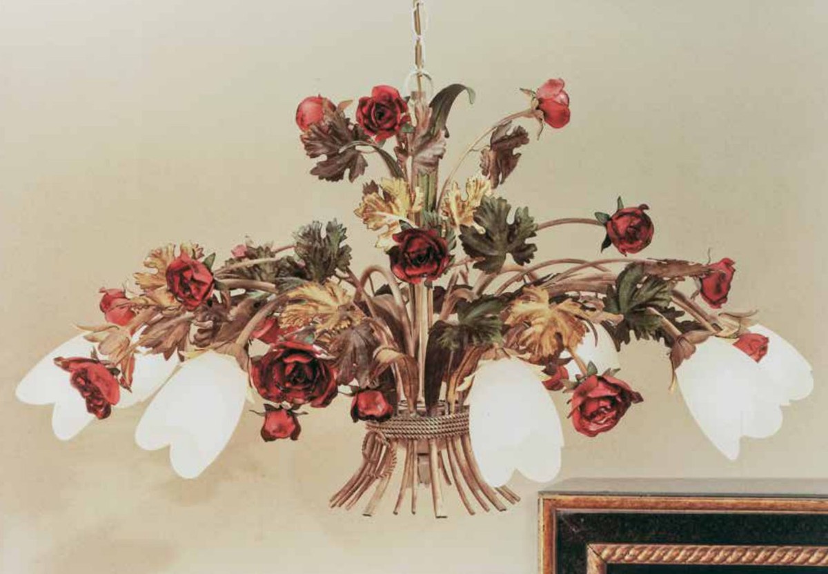 Casa Padrino Lámpara de Araña Barroco Ø 78 x Al. 40 cm 6 luces - Lampara Italiana Hecha a Mano - Lamparas Barrocas Casa Padrino Lámpara de Araña Barroco Ø 78 x Al. 40 cm 6 luces - Lampara Italiana Hecha a Mano - Lamparas Barrocas