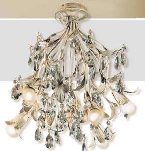 Casa Padrino Plafonnier Baroque Ø 55 x H. 50 cm 6 lumières - Luminaire Italien Fait Main - Luminaires Baroques