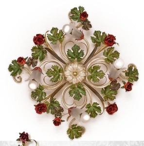 Casa Padrino Baroque Ceiling Lamp Ø 65 x D. 20 cm 4 lights - Handmade Italian Light - Baroque Lights Casa Padrino Baroque Ceiling Lamp Ø 65 x D. 20 cm 4 lights - Handmade Italian Light - Baroque Lights