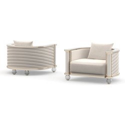 Casa Padrino sillón clásico de lujo gris / beige - Acabado de alta calidad - Muebles modernos de salón - Calidad de lujo Casa Padrino sillón clásico de lujo gris / beige - Acabado de alta calidad - Muebles modernos de salón - Calidad de lujo