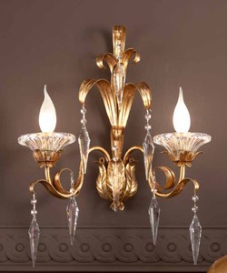 Casa Padrino Applique Barocco L. 40 x P. 50 cm 2 luci - Lampada Italiana Fatta a Mano - Lampade Barocche Casa Padrino Applique Barocco L. 40 x P. 50 cm 2 luci - Lampada Italiana Fatta a Mano - Lampade Barocche