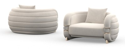 Casa Padrino luxury armchair modern gray / beige - High-quality workmanship - Modern living room furniture - Luxury quality