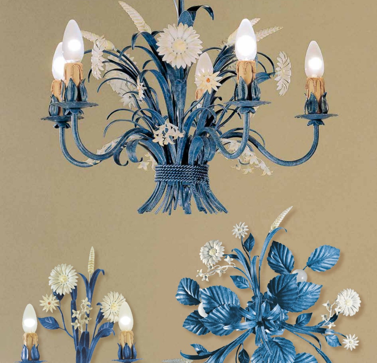 Casa Padrino Barock Kronleuchter Ø 60 x H. 42 cm 5-flammig - Handgefertigte Leuchte aus Italien - Barock Leuchten Casa Padrino Barock Kronleuchter Ø 60 x H. 42 cm 5-flammig - Handgefertigte Leuchte aus Italien - Barock Leuchten