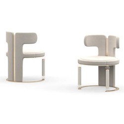 Casa Padrino luxury dining chair beige / white - High-quality workmanship - Modern dining room furniture - Luxury quality