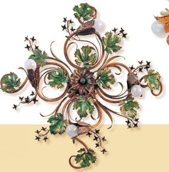 Casa Padrino Barock Deckenleuchte Ø 65 x T. 20 cm 4-flammig - Handgefertigte Leuchte aus Italien - Barock Leuchten