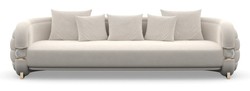 Casa Padrino sofá moderno de lujo gris / beige - Acabado de alta calidad - Muebles modernos de salón - Calidad de lujo