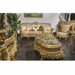 Casa Padrino credenza barocco di lusso in legno massello con 3 ante grigio / verde / nero / oro 260 cm - Magnifico mobile barocco