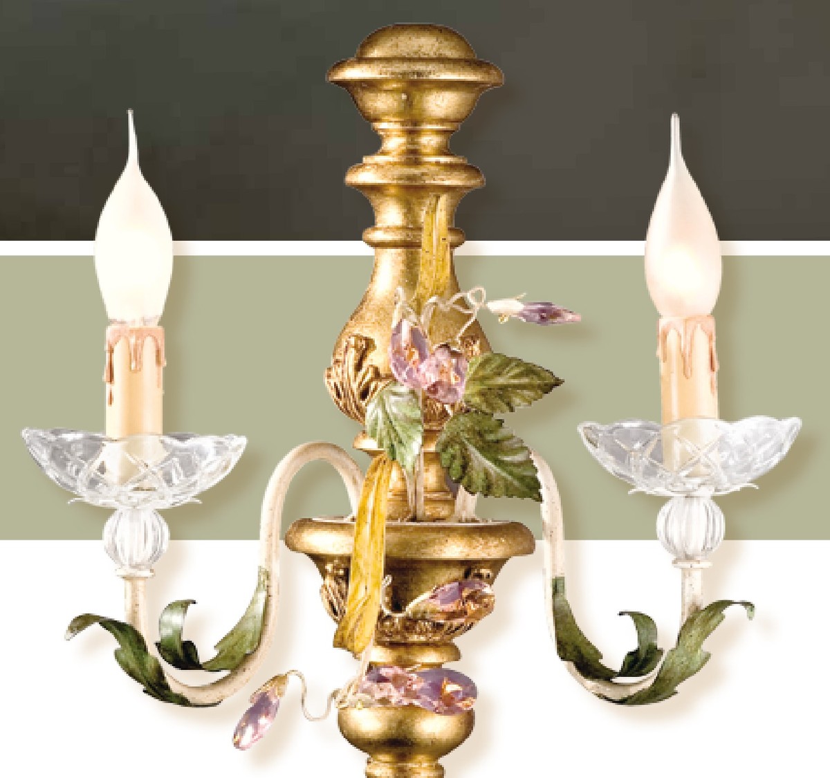 Casa Padrino Lámpara de Pared Barroco An. 35 x Pr. 38 cm 2 luces - Lampara Italiana Hecha a Mano - Lamparas Barrocas Casa Padrino Lámpara de Pared Barroco An. 35 x Pr. 38 cm 2 luces - Lampara Italiana Hecha a Mano - Lamparas Barrocas