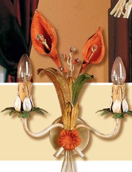 Casa Padrino Lámpara de Pared Barroco An. 35 x Pr. 45 cm 2 luces - Lampara Italiana Hecha a Mano - Lamparas Barrocas