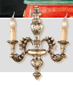 Casa Padrino Barock Wandleuchte Silber Gold B. 38 x T. 45 cm 2-flammig - Handgefertigte Leuchte aus Italien - Barock Leuchten Casa Padrino Barock Wandleuchte Silber Gold B. 38 x T. 45 cm 2-flammig - Handgefertigte Leuchte aus Italien - Barock Leuchten