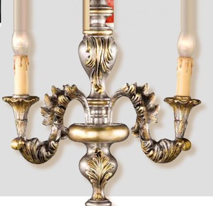 Casa Padrino Baroque Wall Lamp W. 38 x D. 45 cm 2 lights - Handmade Italian Light - Baroque Lights