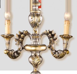 Casa Padrino Applique Barocco L. 38 x P. 45 cm 2 luci - Lampada Italiana Fatta a Mano - Lampade Barocche